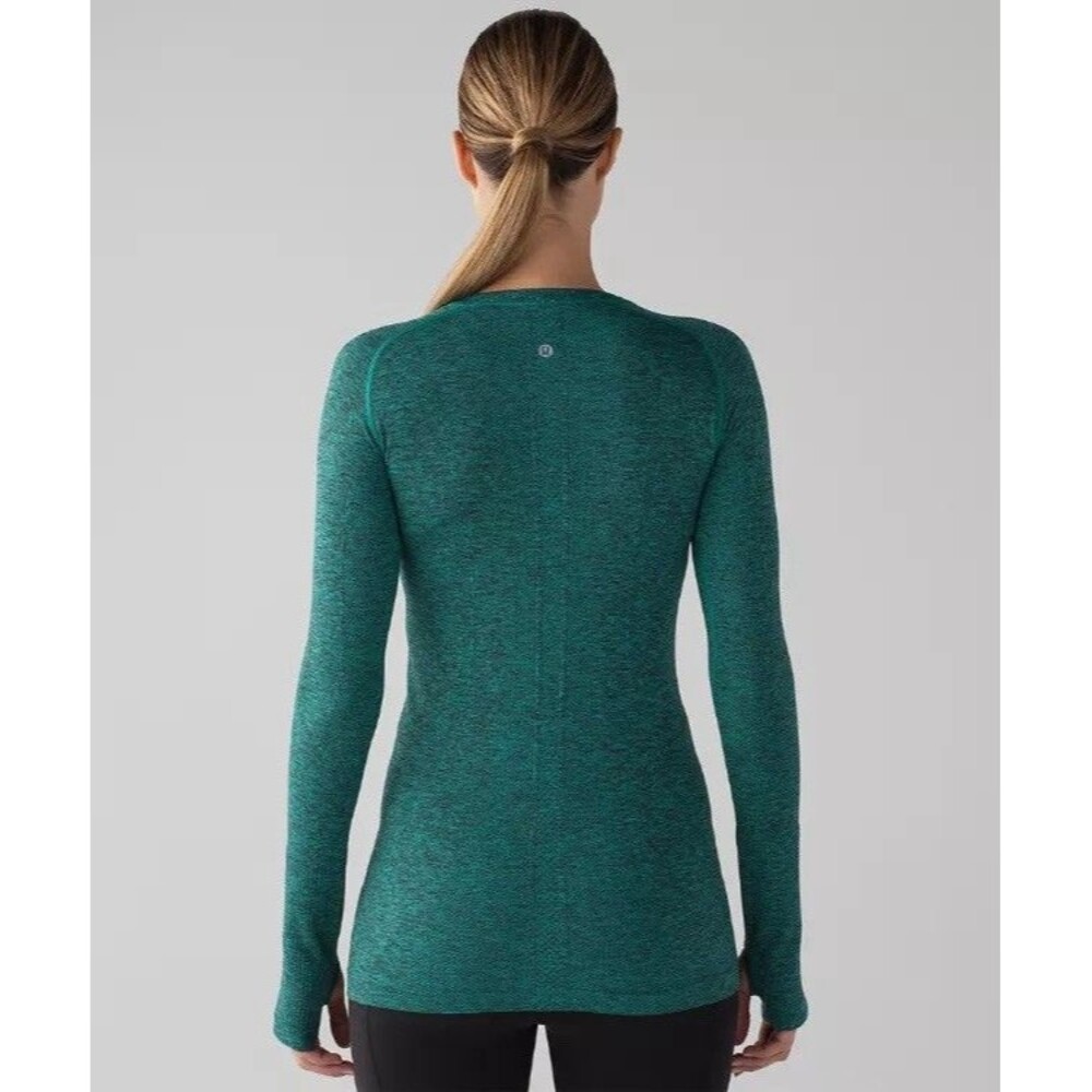 Lululemon Women's swiftly tech Long Sleeve Shirt Size 4 turquoise green blue